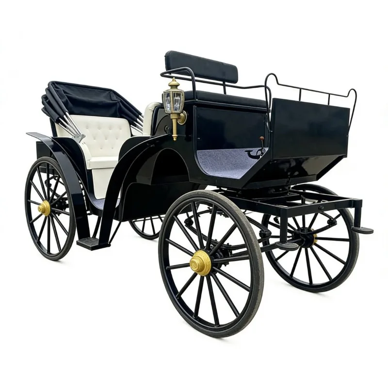 Electric European double row carriage sightseeing carriage retro horse Internet celebrity photo clock in ornament