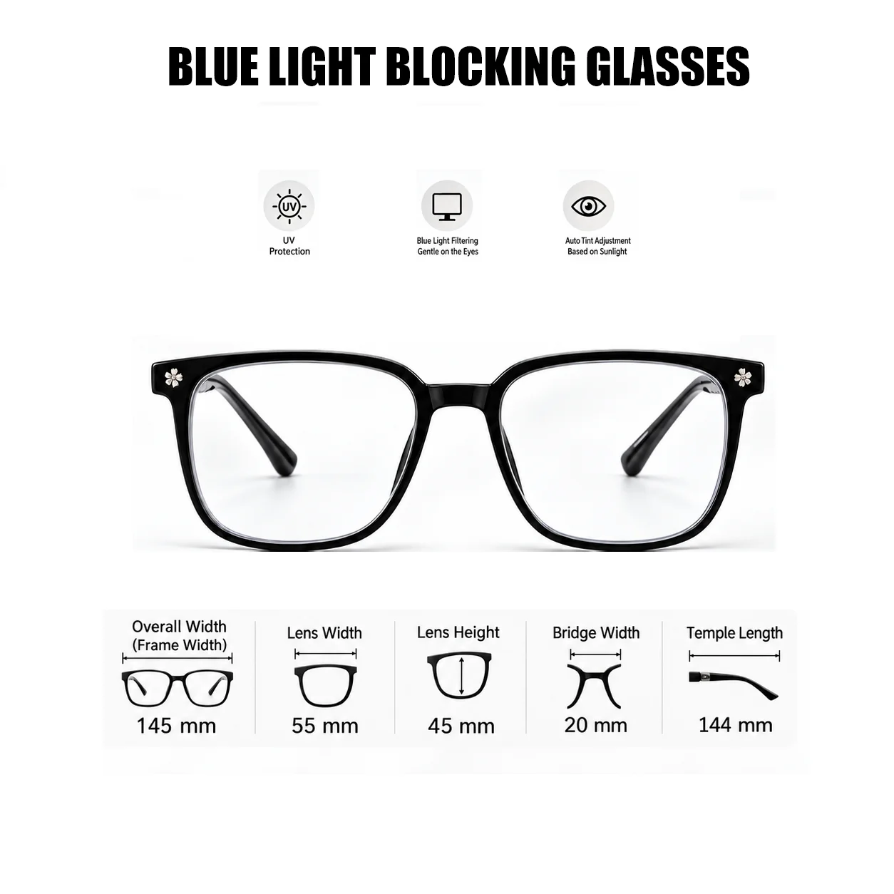 Luxury Retro Square Eyeglasses Anti Blue Light Blocking Computer Glasses Men Women Clear Lens Fashion Eyewear view 3
