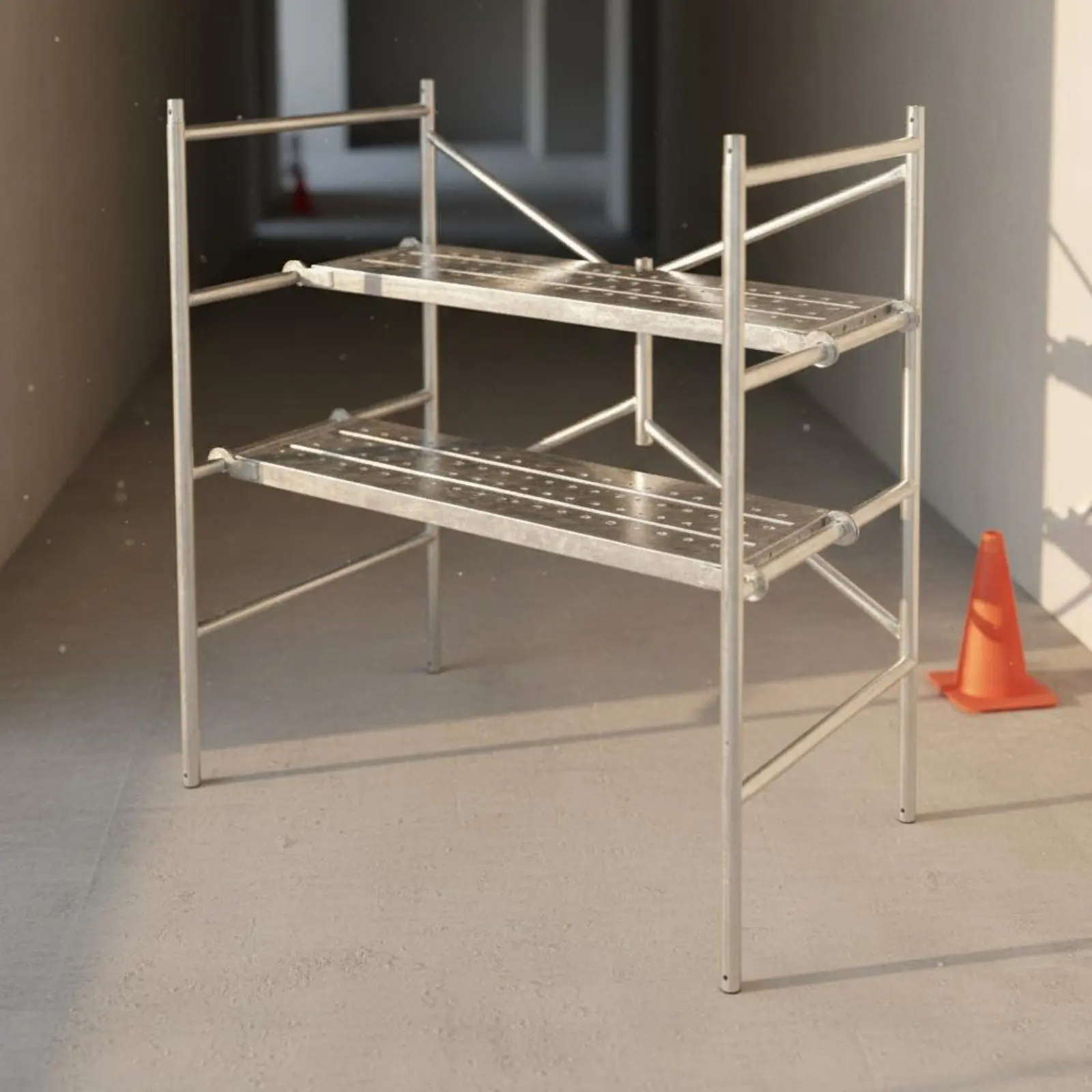 Folding Scaffolding Easy Assembly Mobile Work Elevated Surface Adjustable Scaffolding Elevated Surface Versatile Rolling
