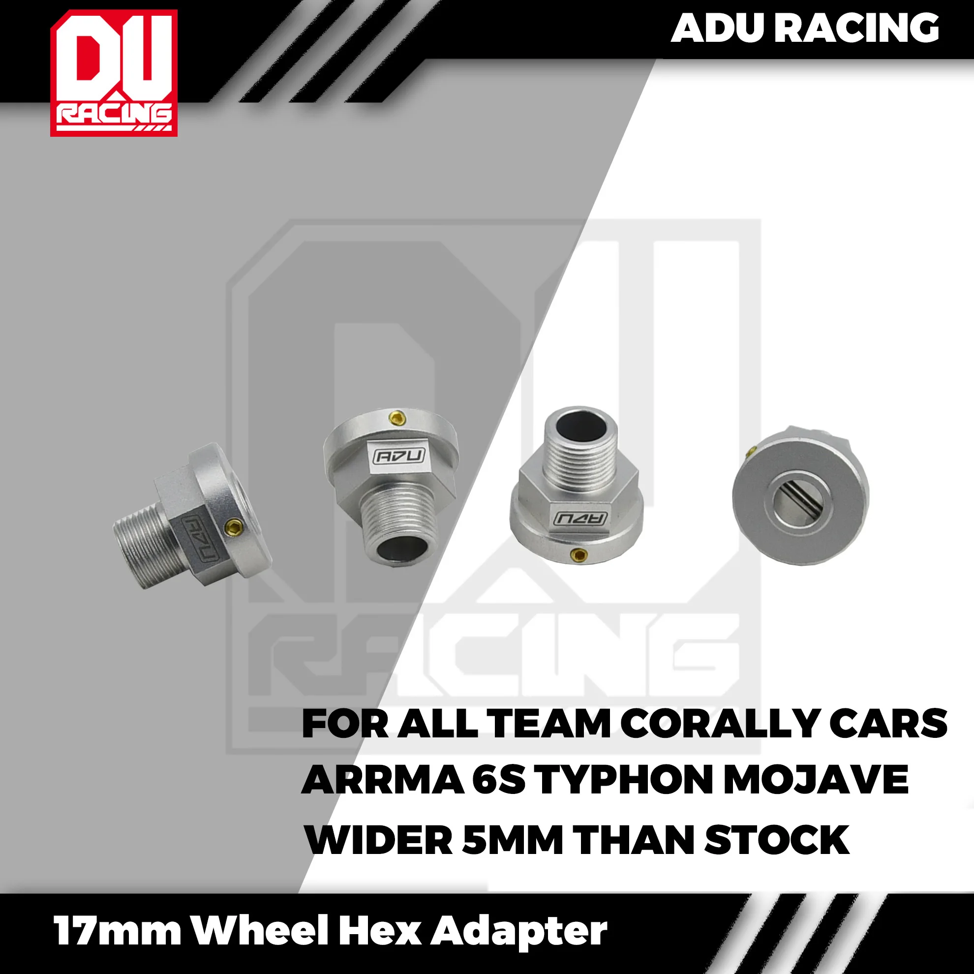 

ADU RACING 7075-T6 AL 17MM Wheel Hex Adapter wider 5mm for TEAM CORALLY ARRMA 6S TYPHON MOJAVE