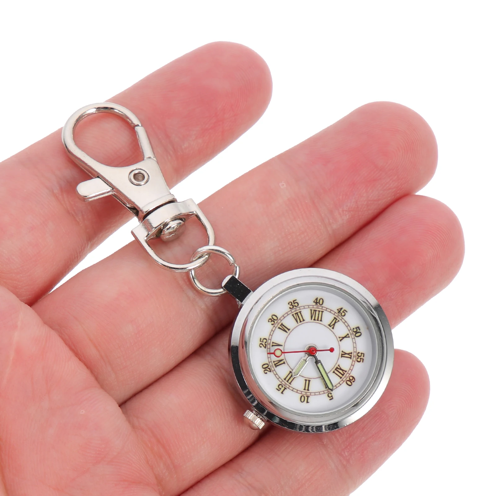 

Large Dial Pocket Watch Luminous Pointer Hanging Keychain Gift For Students Exam School Mens Alloy Convenient