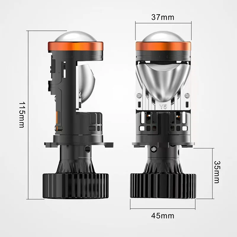 H4 Mini Bi جهاز عرض (بروجكتور) ليد عدسة المصباح لمبة 120 واط توربو مصباح عالية منخفضة شعاع Led العدسات لسيارة دراجة نارية ضوء LHD RHD العالمي