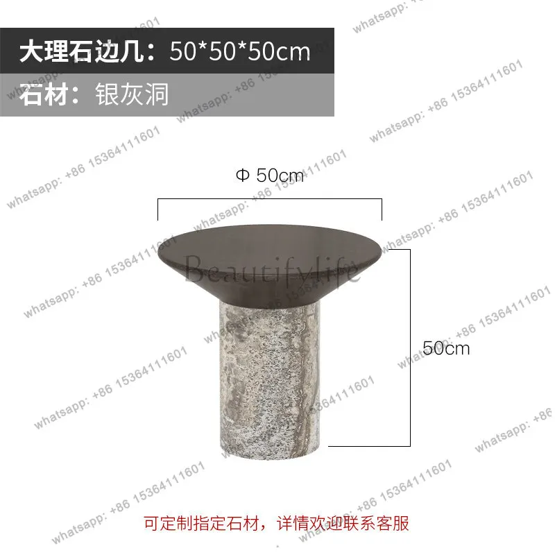 Customizable Italian light luxury high-end minimalist corner table modern simple luxury stone marble