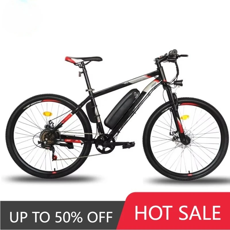 RRE Cheap and easy to try BGD steel frame 36V 250W rear hub motor, disc brake, lithium battery 10.4 AH 21 speed electric bicycle