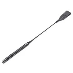 Frusta lunga dritta in vera pelle, fruste da equitazione, paletta con manico in pelle nera, allenamento per cavalli Slapper, 55cm