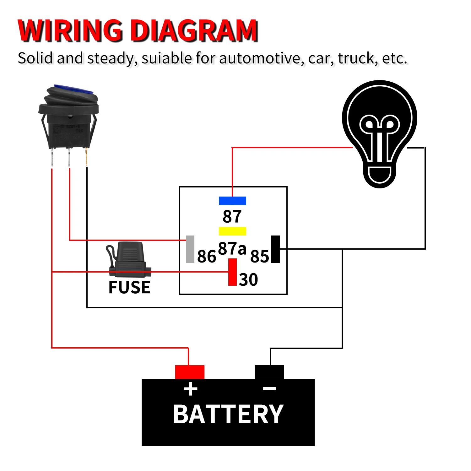 Relè 12 V con cablaggio relè impermeabile 12 V 30/40 AMP 5 Pin SPDT 14 AWG DC 12 Volt Kit presa relè stile Bosch per Automotive