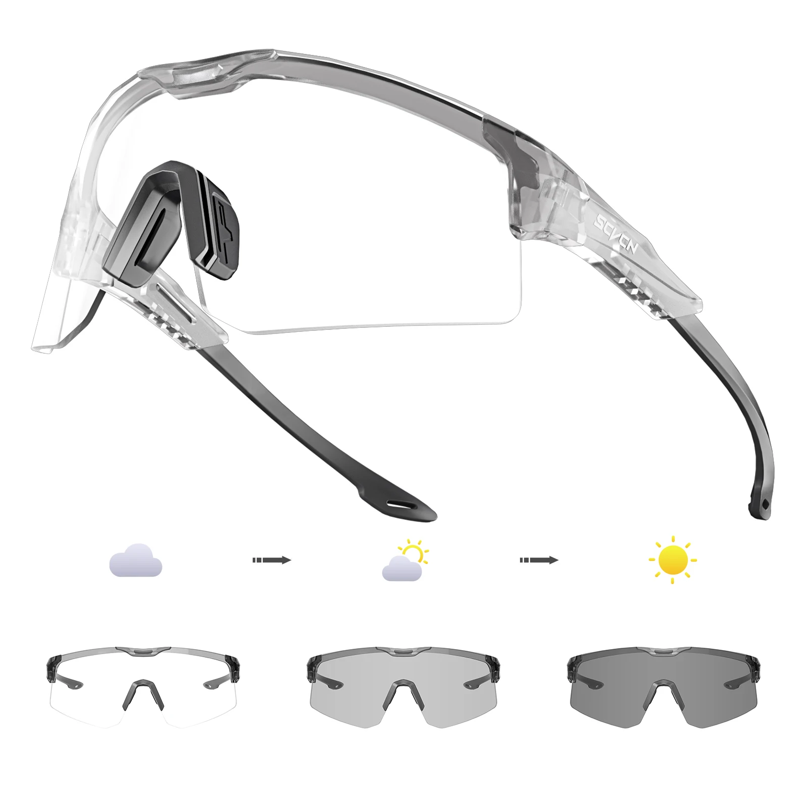 

SCVCN Outdoor Riding Glasses Sports Photochromic Cycling Glasses MTB UV400 Protection Glasses Fishing Hiking Eyewear Men Women