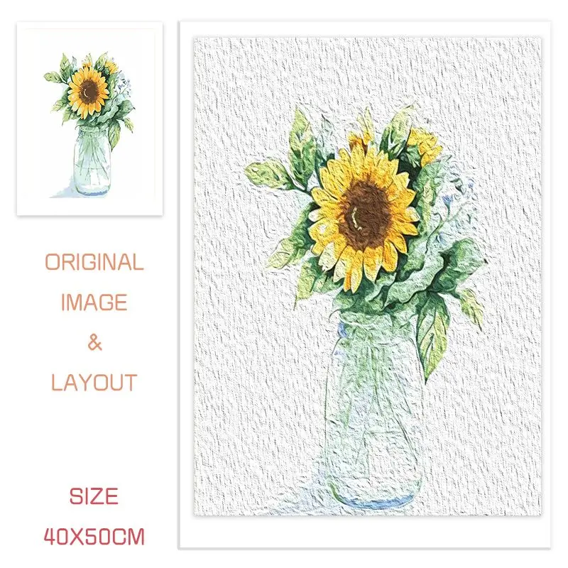 CHENISTORY Pictures By Number Flower Vase Kits DIY Frame Painting By Number Drawing On Canvas HandPainted Home Decor Art Gift