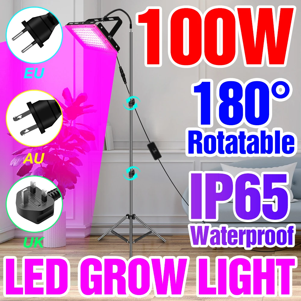 

LED Plant Grow Lamp Tripod Green House Hydroponics For Seedlings Seeds Of Indoor Flowers 220V Full Spectrum Phyto Grow Lamp IP65