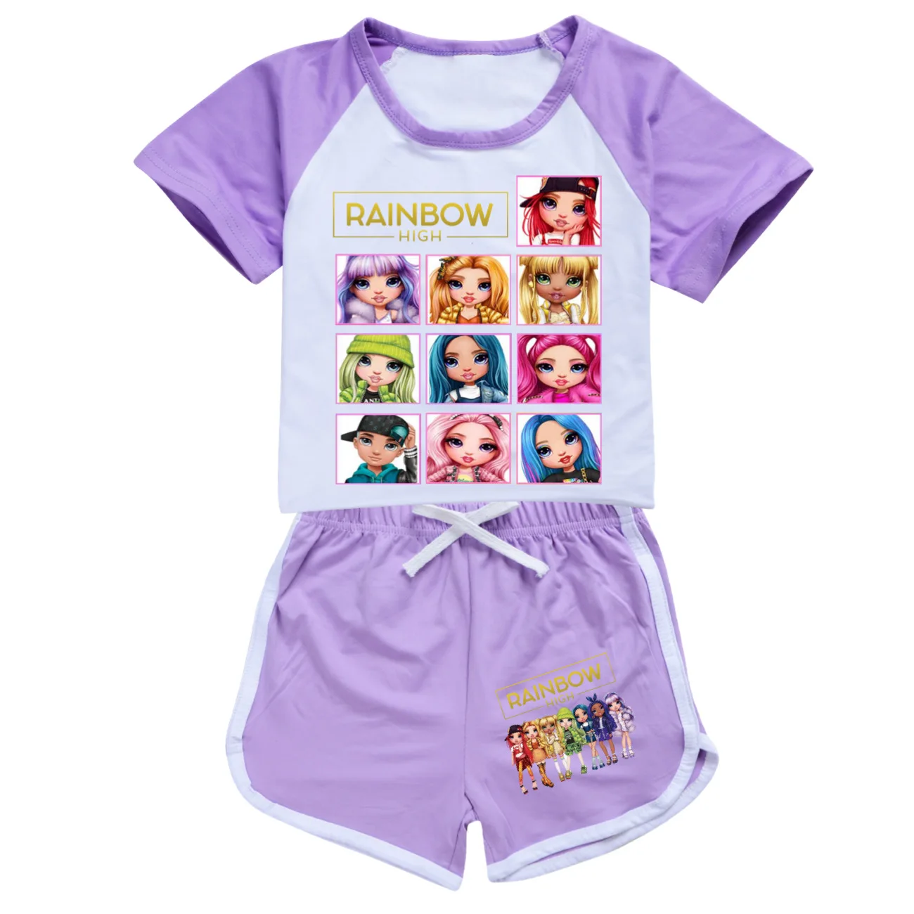 2024 Casual Baby Kids Sport Clothing Rainbow High Clothes Sets for Boys Girls Tops+pants sets Children Clothes 2-15Y Pyjamas