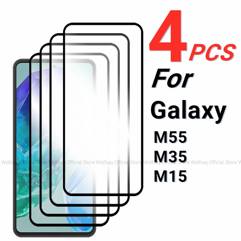 

Закаленное стекло для Samsung Galaxy M55, 2/4 шт., Защита экрана для Samsung Galaxy M15 M35 M55