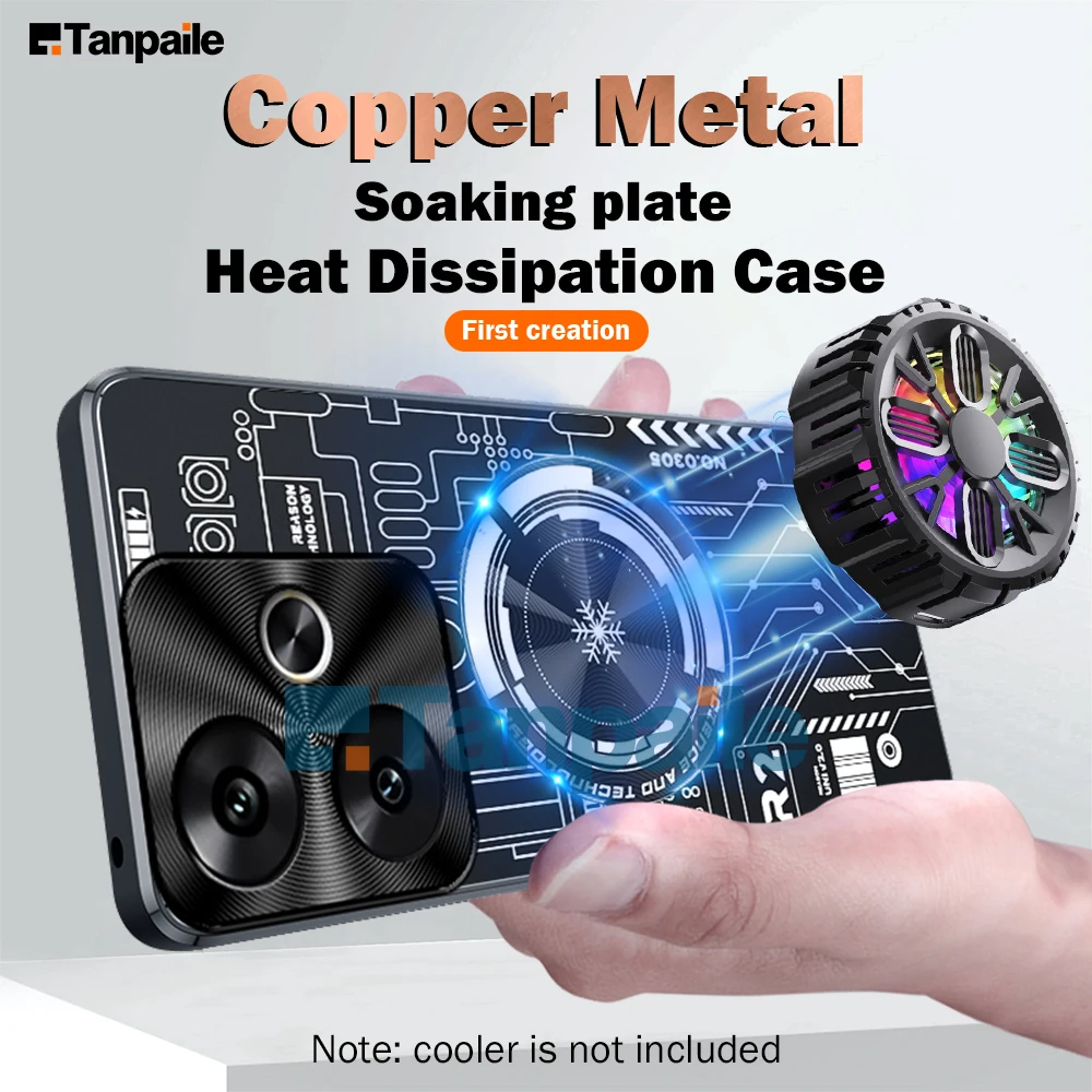 

Магнитное охлаждение для POCO F6 Redmi Turbo3 Turbo 3 pro K70 чехол противоударный медный теплоотвод Металлическая задняя крышка