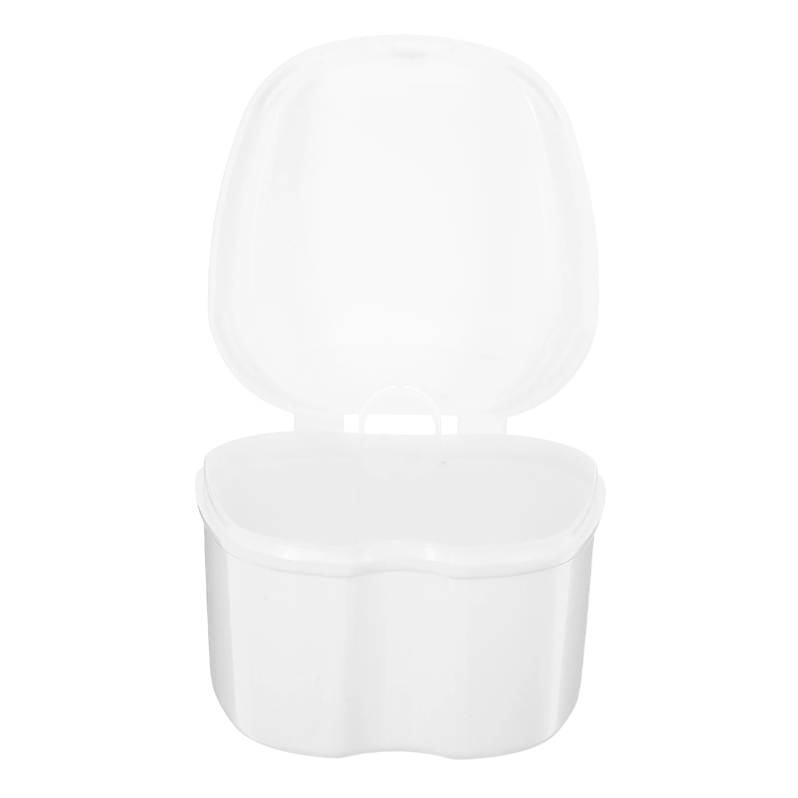 

Denture Storage Box Case With Strainer Portable Dental Retainer Container Compact Resistant Plastic Mouth Guard Box Mini Apple
