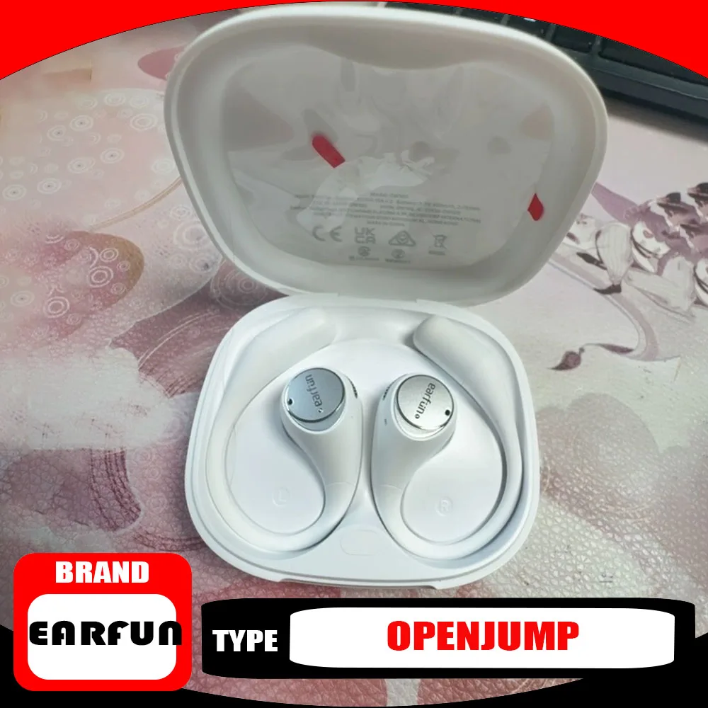 

EarFun OpenJump Wireless Earbuds Open-Ear Bluetooth Noise Cancellation Low Latency Sports Headset IP67 Waterproof Ear Hooks Gift