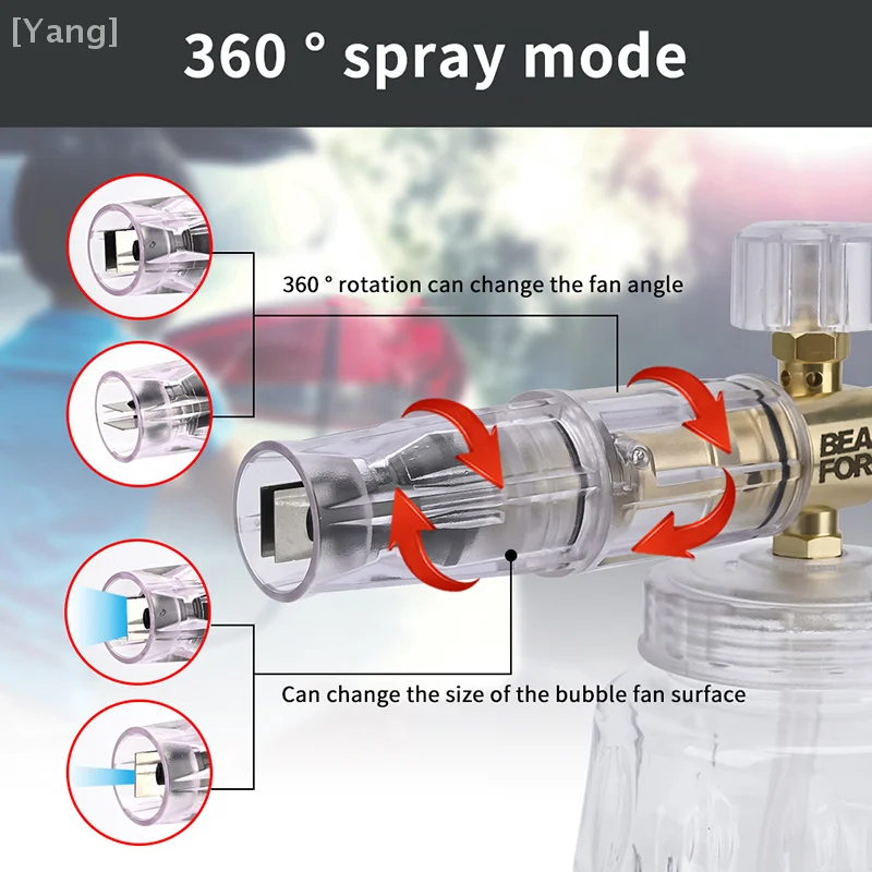 Lança de espuma de neve do gerador de espuma do canhão de espuma de alumínio da arruela de pressão com conector rápido de 1/4 "para portland husky ryobi greenwork