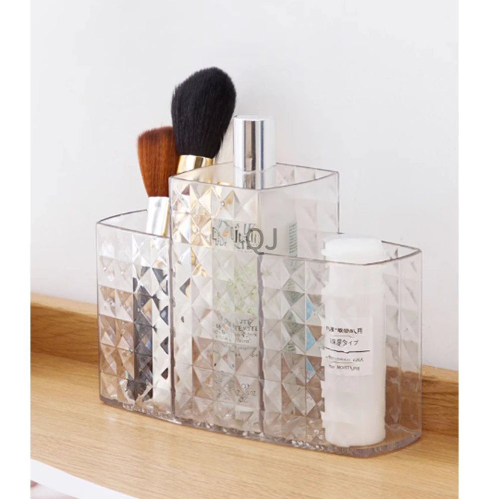 Transparent cosmetic brush bucket dresser cosmetic storage box shelf desk eye shadow brush finishing box