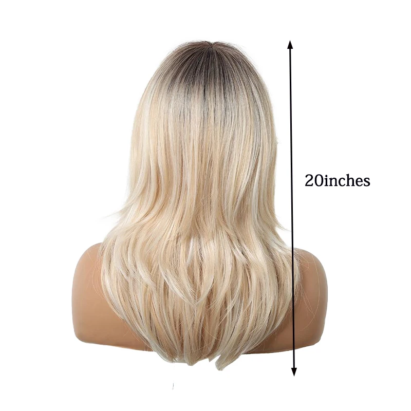 A 20-Inch Wavy Curly Platinum Gray And Golden-Brown Synthetic Wig Is Suitable For Women'S Daily Party And Halloween Natural Hair