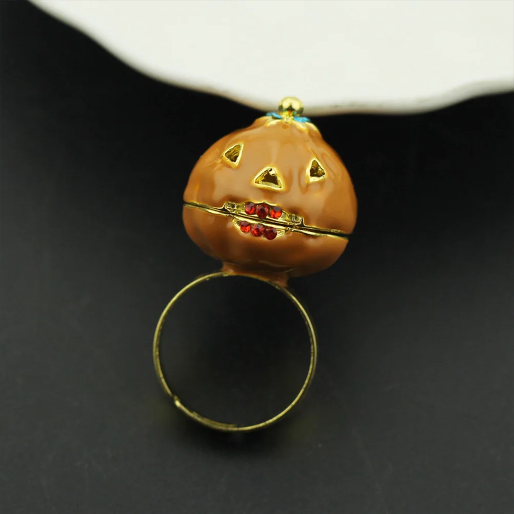 

Pumpkin Ring Halloween Themed Party Accessory Adjustable Rings Adorable Supplies