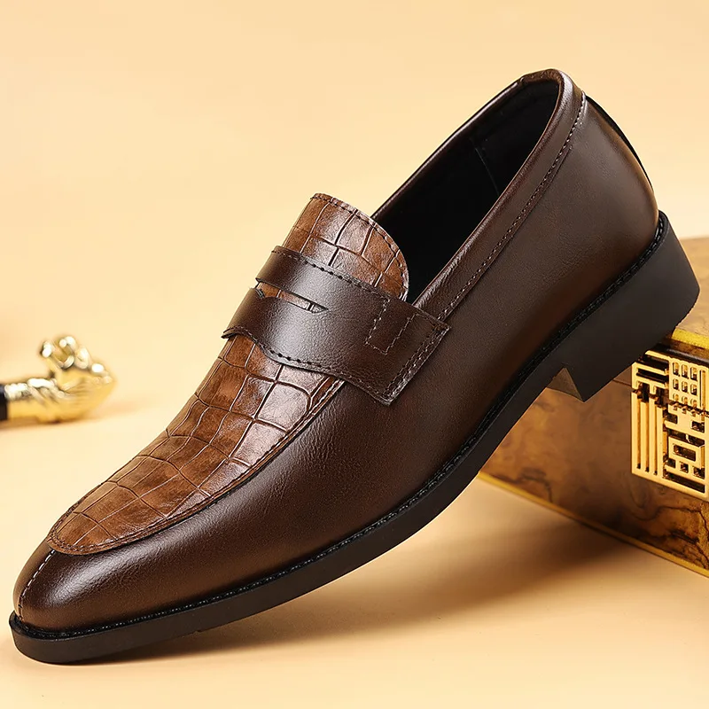

Men's Formal Office Shoe Loafers Italian Style Slip-on Stylish Elegant Business Shoes Comfortable Lightweight Office Dress Shoes