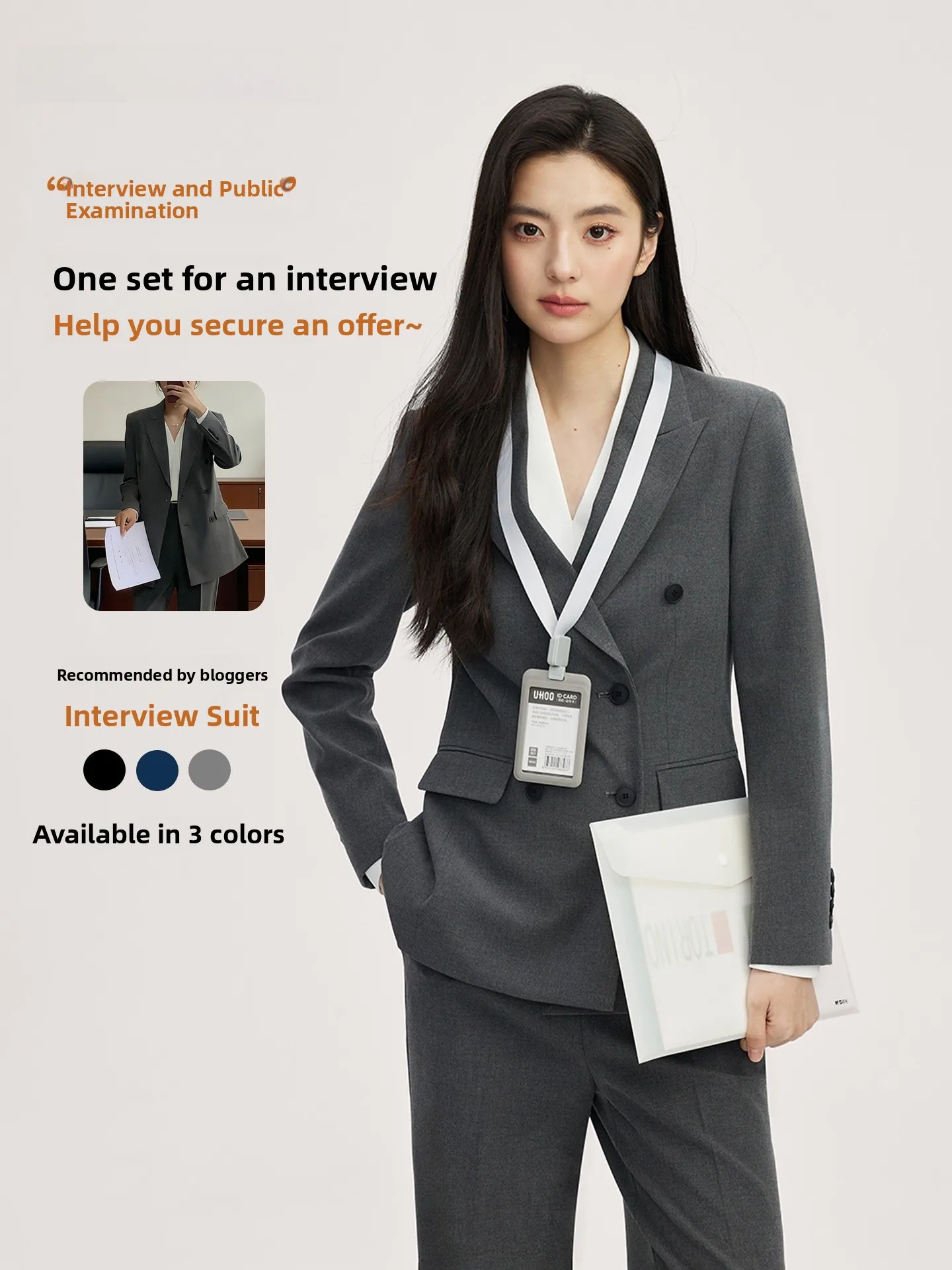 

Good Young ey Suit Women's Busin Commute Sle Double Breasted Profional Feeling Spring Autumn New Arrival