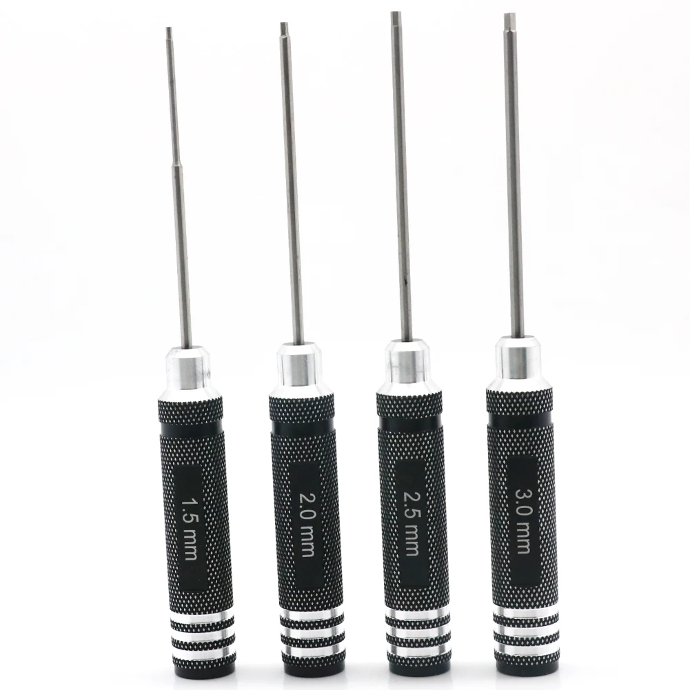 4 قطعة أدوات RC عرافة مفك مسامير مجموعة التيتانيوم تصفيح تصلب 1.5 2.0 2.5 3.0 مللي متر مفك ل ألعاب هليكوبتر