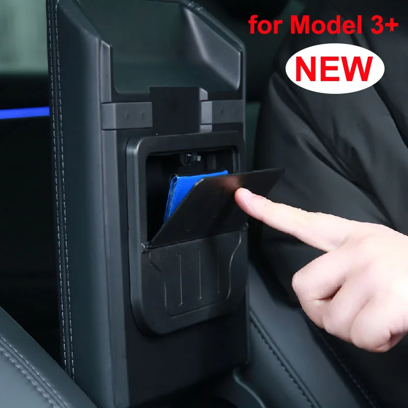 For New Tesla Model 3+ Highland 2024 Hidden Storage Box Press Armrest Box Stowing Tidying Privacy Storage Interior Accessories