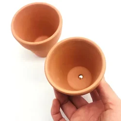 Red Mud Aquarium Decoration For Water Grass Fish Tank Mini Pot Polka Water Potted Planting Cylinder Cup Ceramic Flowerpot New