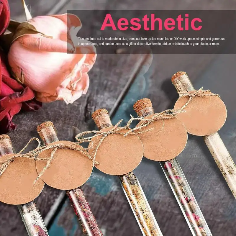 Test Tube With Cork Stoppers Storage Good Seal Spice Container Plant Propagation Tube Scientific Test Tube Lab Test Tubes For