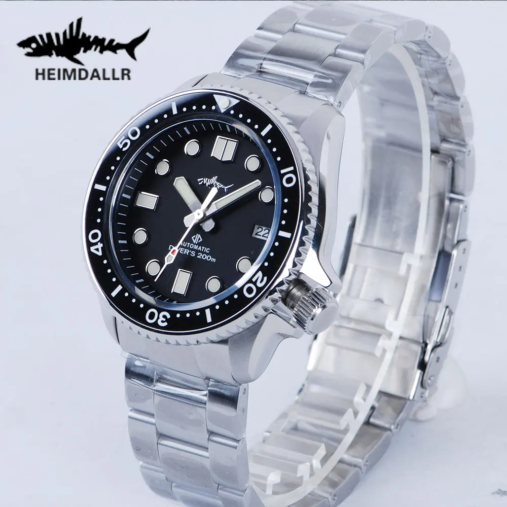 HEIMDALLR Luxury Mens Diver Watches SKX007 Sapphire Glass C3 Luminous 200M Waterproof NH35 Automatic Mechanical Watch Men