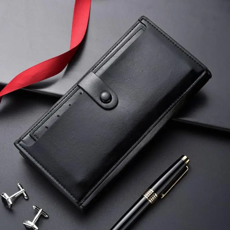 

Elegant men's fashionable retro wallet long ultra-thin multifunctional, fashionable driver's license soft leather clip card bag