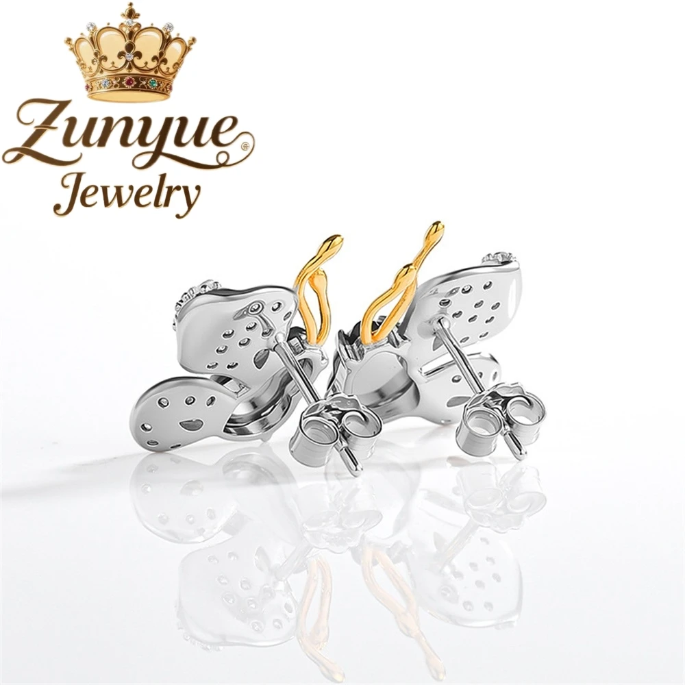 Pendientes de mariposa de calabaza verde de jadeíta Natural de grado A con incrustaciones de plata S925, pendientes de moda de Jade tipo hielo para mujer