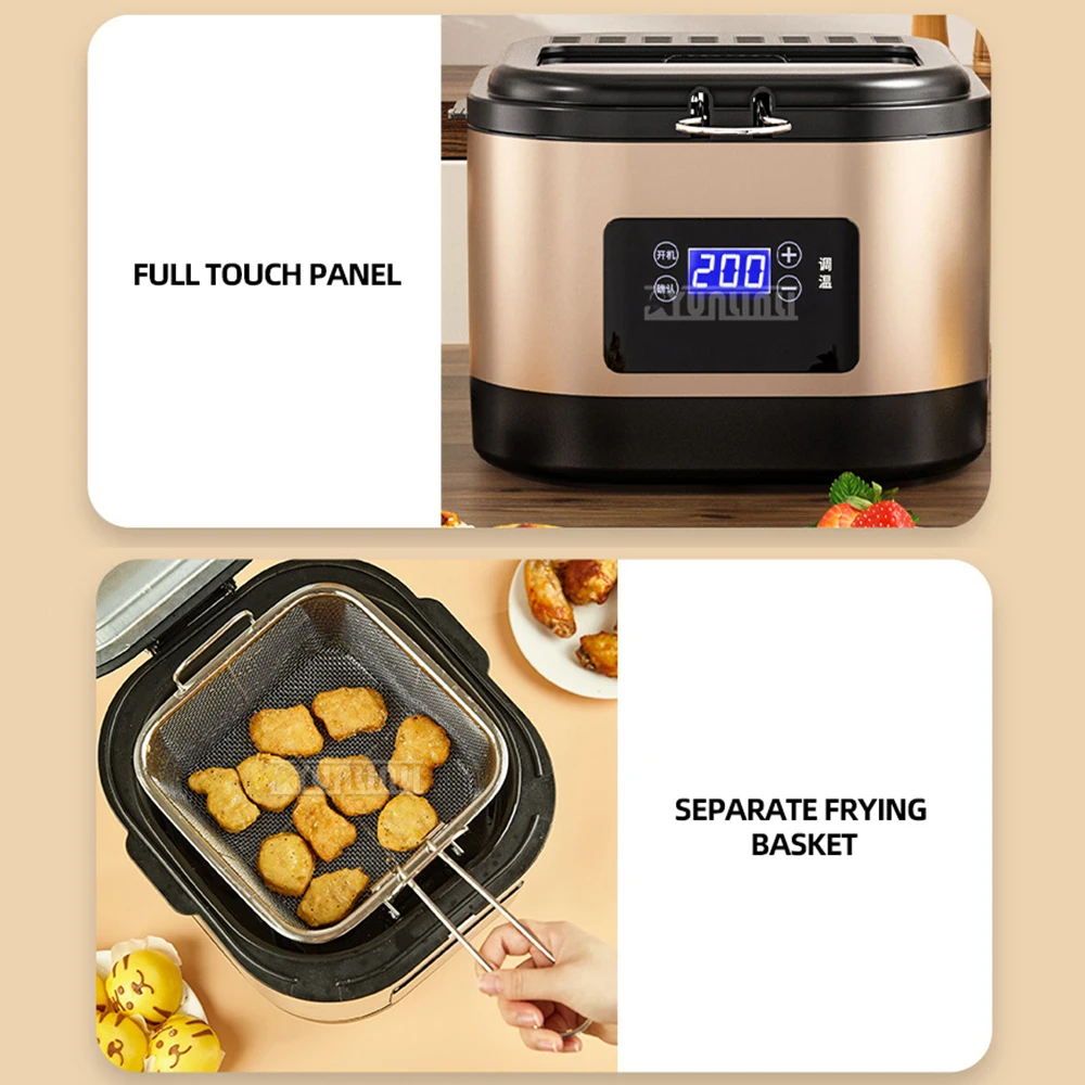 Household Electric Deep Fryer Intelligent Freidoras Con Aceite Temperature Adjustable Frying Machine