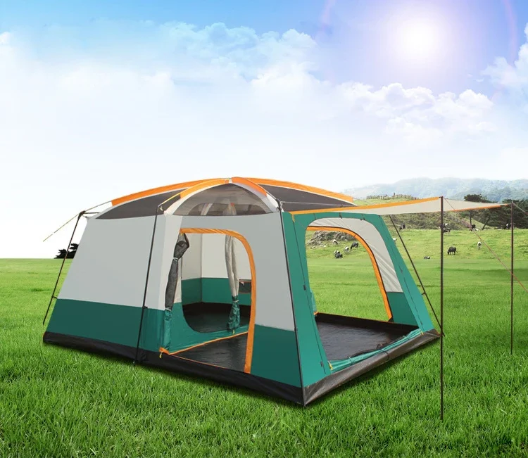 Three Room Multiple Use Polyester Oxford 210D Family Camping Tent 8 Person Big Tent For Event