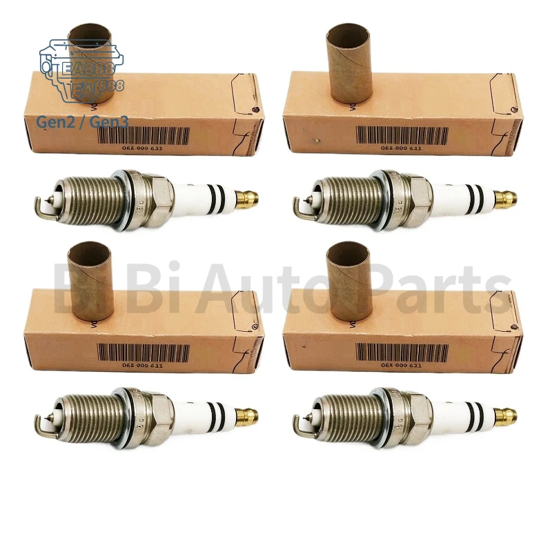 4PCS 06E905611 Spark Plugs Fit for A4 S4 A5 S5 A6 S6 A7 A8 2005-2008