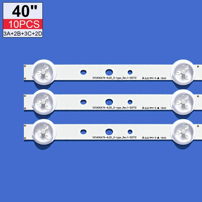 Luz de fundo LED para tv samsung, 4/5 lâmpada, 40 polegadas, svs400a73, 40d1333b, 40l1333b, 40pfl3208t, lta400hm23, svs400a79, 40pfl310, 8t/60
