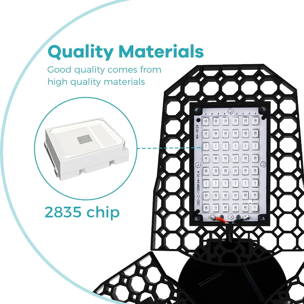 80W LED Plant Grow Light Bulb Full Spectrum Hydroponics Fill Lamp E27 Foldable Greenhouse Tent Flowers Vegs Cultivation Lighting