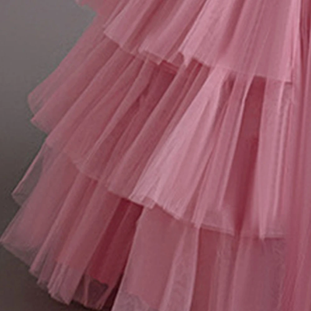 فساتين أنيقة لحفلات وصيفة العروس للفتيات من التل الرسمي لحفلات الزفاف وحفلات التخرج المسائية وحفلات أعياد ميلاد الأطفال فستان الأميرة