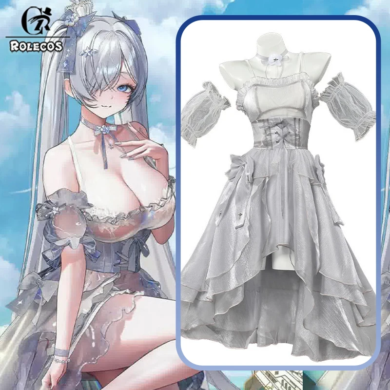 

ROLECOS Game nikke Goddess of Victory Cinderella Cosplay Costume Crystal Grey Princess Dress Women Halloween Carnival Party Suit