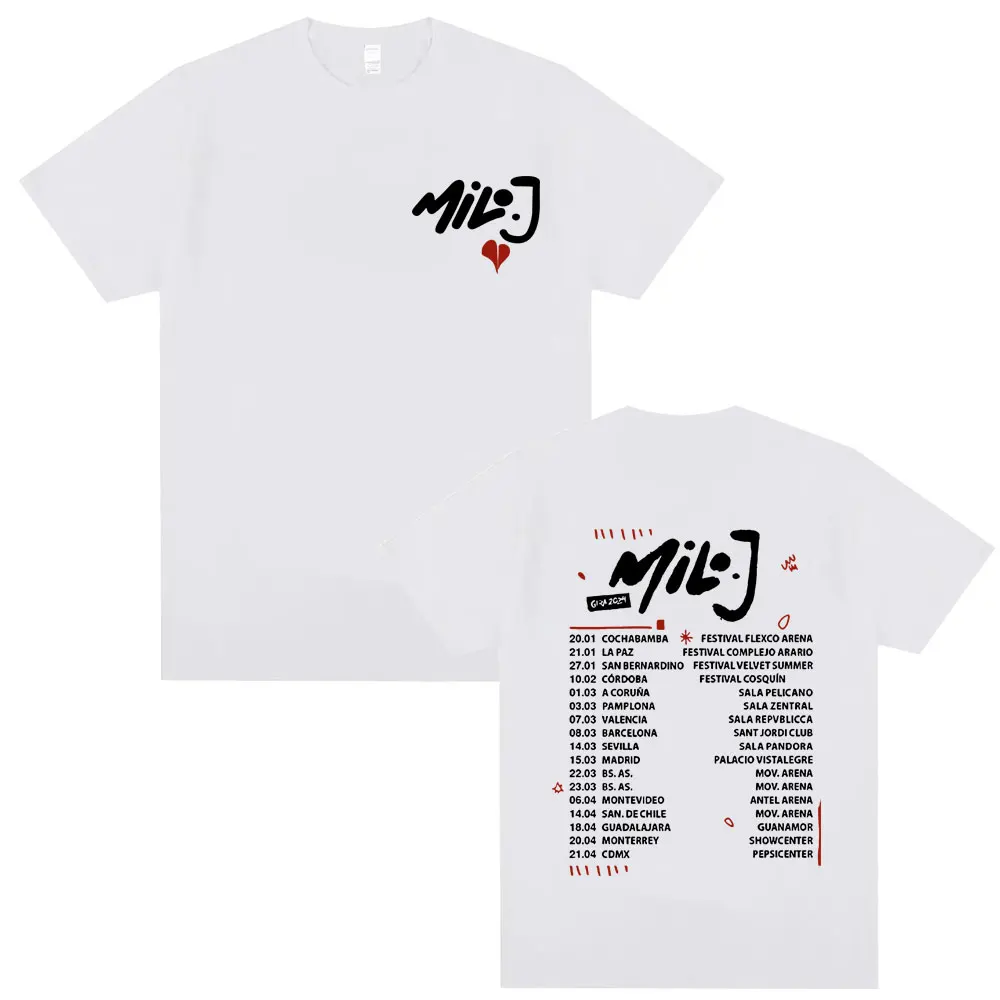 Rapper Milo J Concert Tour 2024 T-shirt Men Women\'s Fashion Music Oversized Cotton T Shirts Unisex Hip Hop Short Sleeve Tshirt