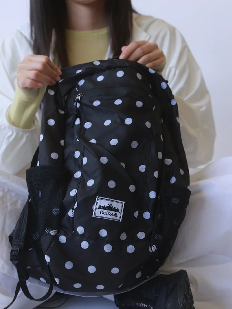 

Heisan Outdoor Sports Bapa Polka Dot Durable Double oulder Bag Foldable Mountain Climbing Bag Casual Simple Sle ex