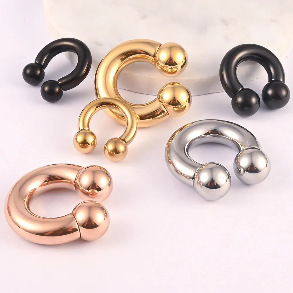 6pcs/lot Ear Weight Hanger Earring Gauges Surgical Steel Flesh Tunnel Plugs Stretcher Expander Piercing Body Jewelry