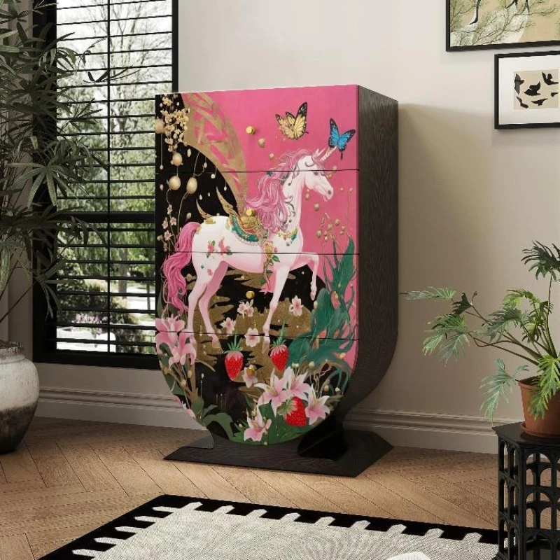 Solid wood dining side cabinet, entrance cabinet, living room, bed and breakfast, bedroom, integrated storage