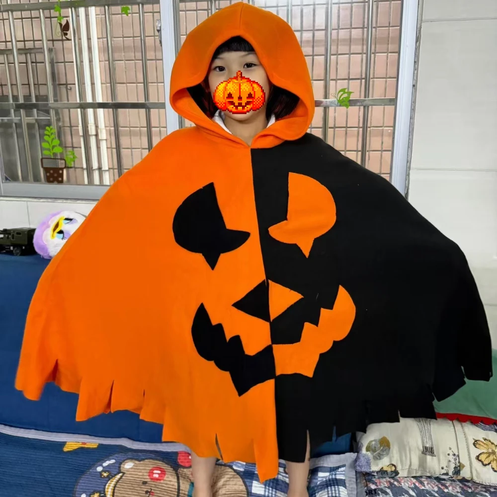 

Halloween Cosplay Costumes High-end Quality Skull Cloak Halloween Pumpkin Costume for Women Kids Festival Costumes 120-170cm