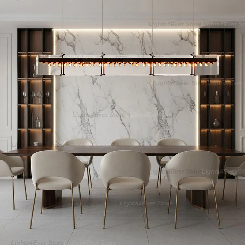 Modern Lustre Stainless Steel 1121 Chandeliers Elegant Functional Home-applicants LED Dimmable Lights For Dining Room Table Bar
