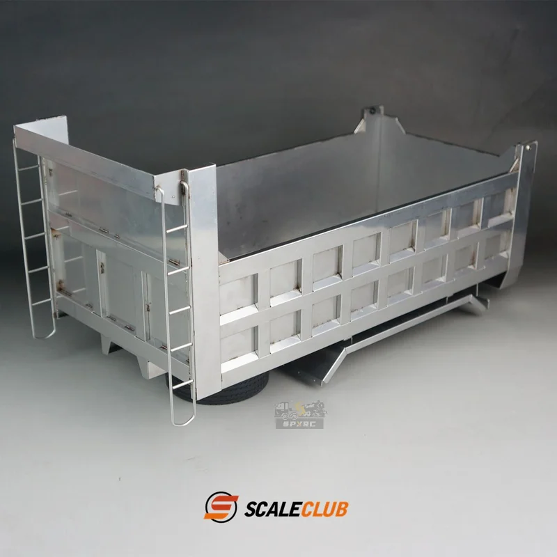 Scaleclub Stainless Steel Sheet Metal Domestic Mud Head Square Bucket 1/14 Carriage Body For Tamiya  Lesu Rc Truck