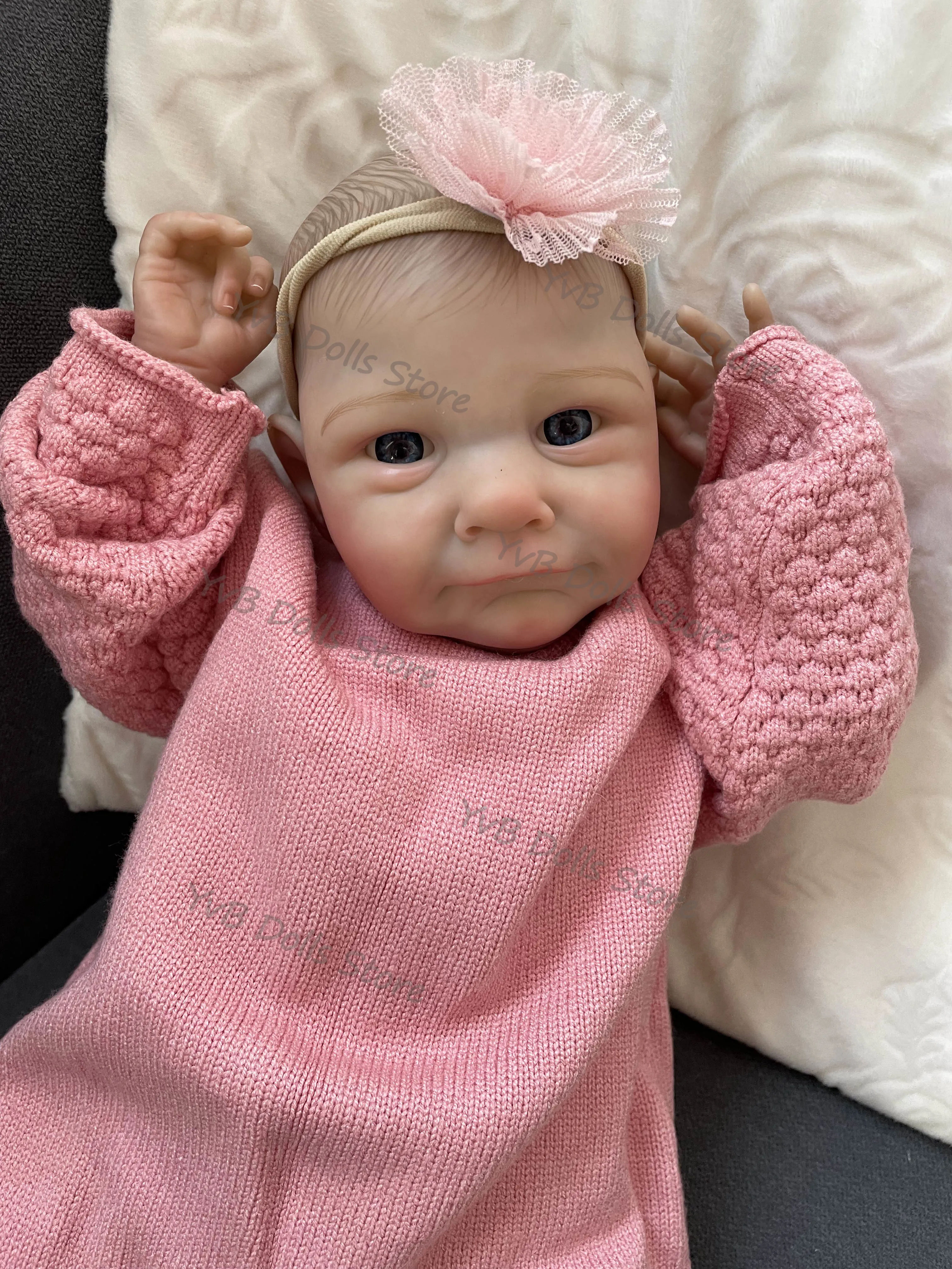 

48cm Soft Cotton Body Handmade Lovely Lifelike Reborn Doll Multiple Layers Painting 3D Skin Children's Birthday Christmas Gift