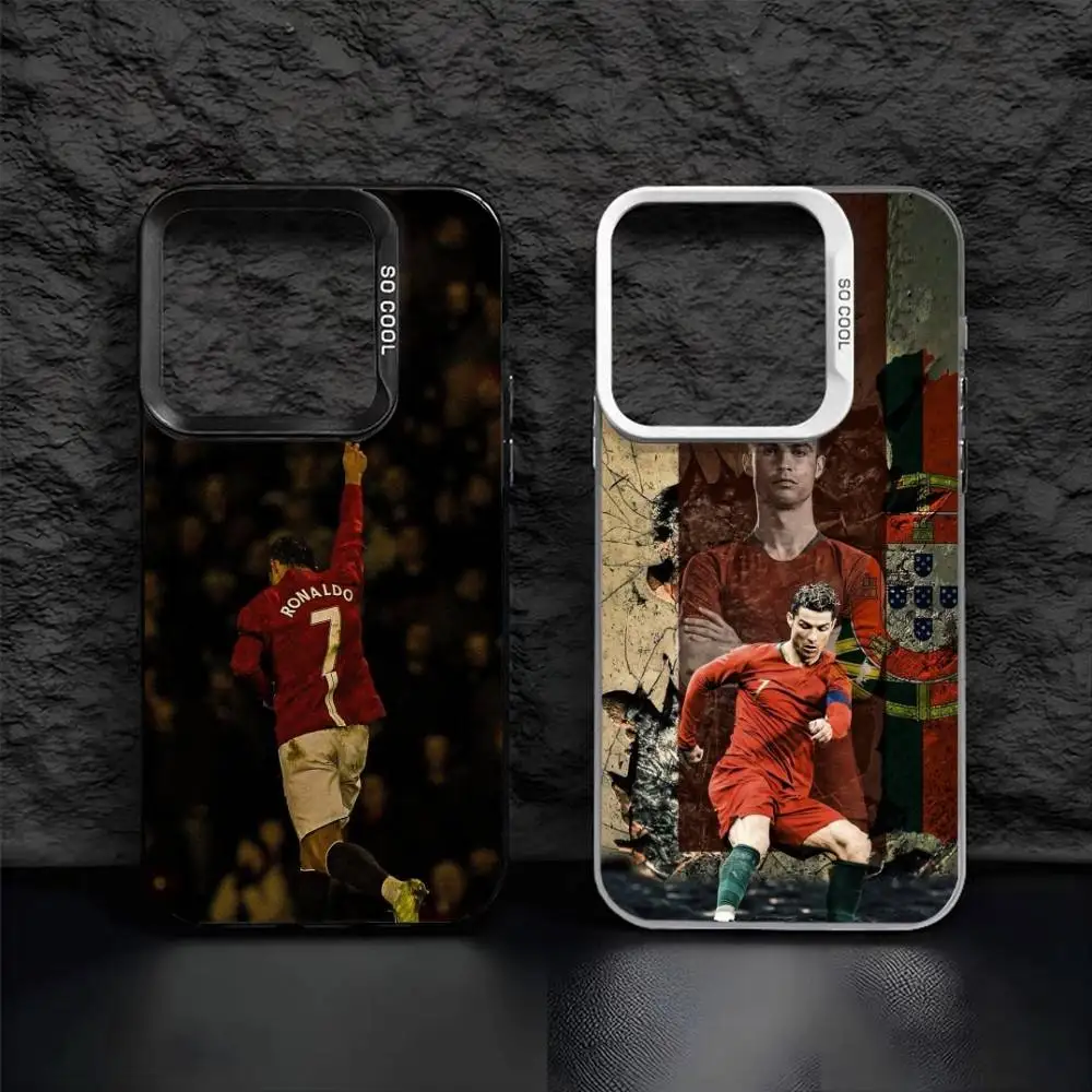 

Football player For C-Cr7 R-Ronaldo Phone Case For iPhone 16,15,14,13,12,17,Pro,MAX Black Matte Shockproof Cover