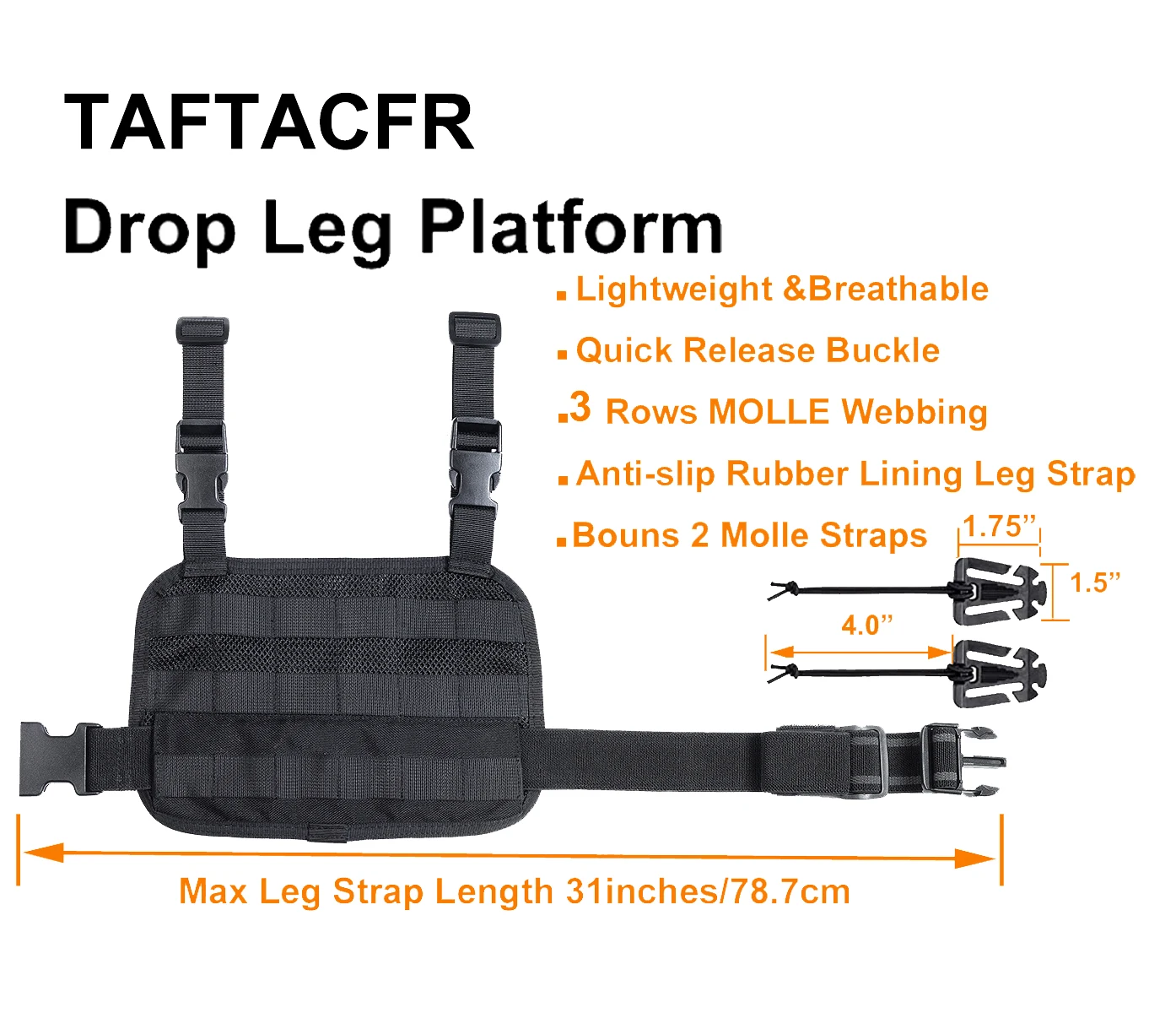 Tafacfr戦術的な頑丈なメッシュモレドロップレッグプラットフォームユニバーサルドロップレッグパネル、調節可能なベルトとハイストラップ付き