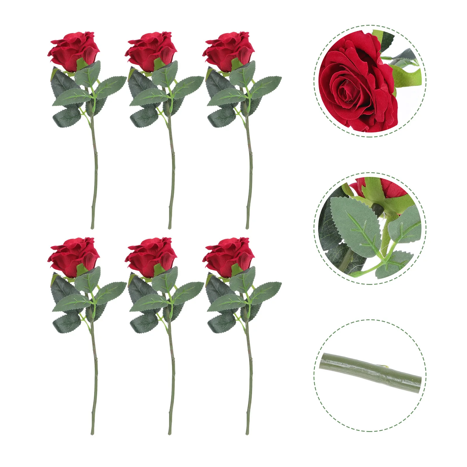 

6Pcs Fake Rose Prop Artificial Realistic Flower Bouquet Romantic Decorative Home Festival Wedding Artificial Bouquet Decor