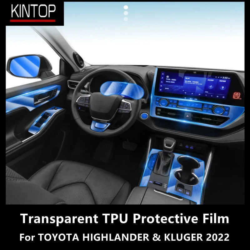 

For TOYOTA HIGHLANDER & KLUGER 2022 Car Interior Center Console Transparent TPU Protective Film Anti-scratch Repair Film